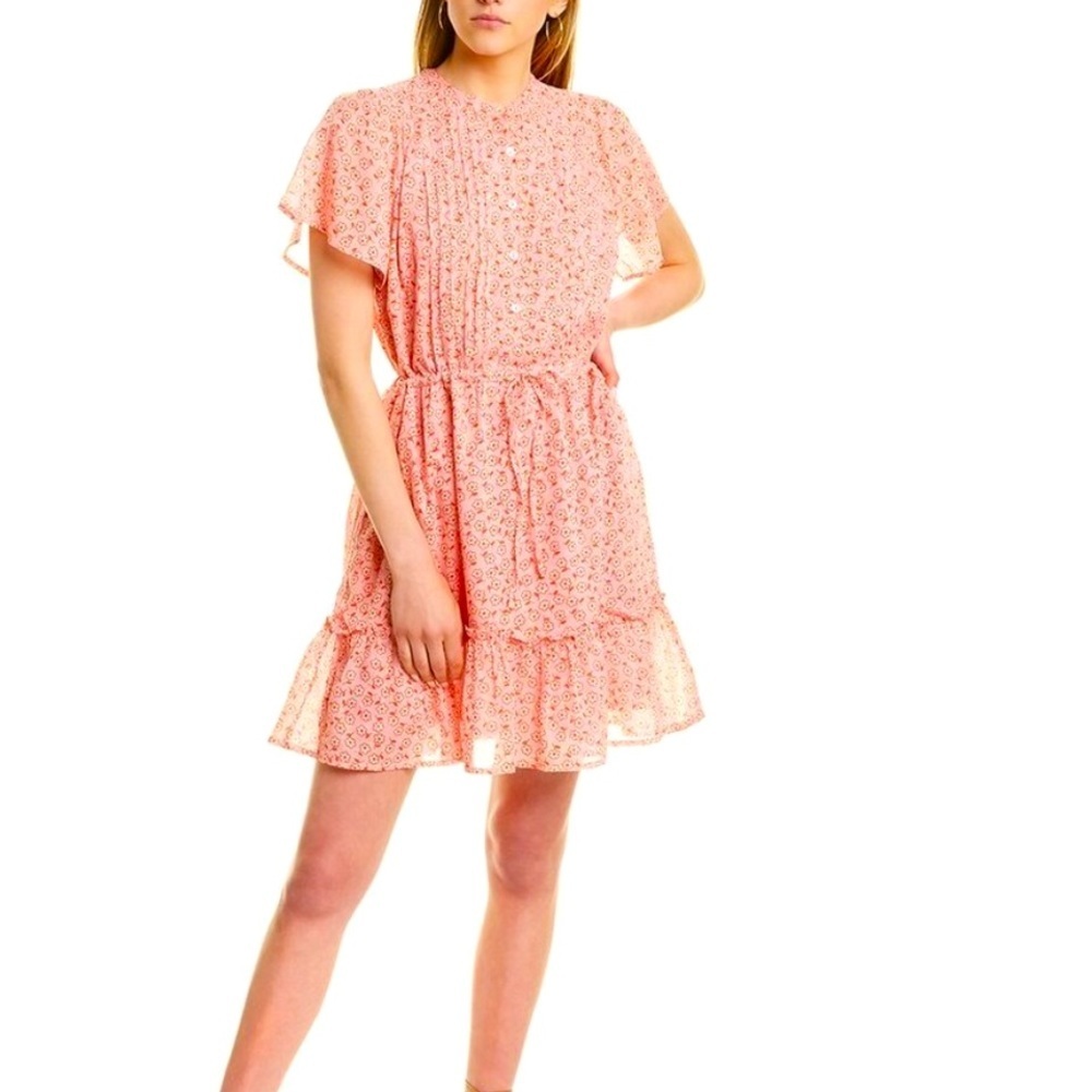 BANJANAN Rhonda Daisy Orchid Pink Floral Mini Dress Size M